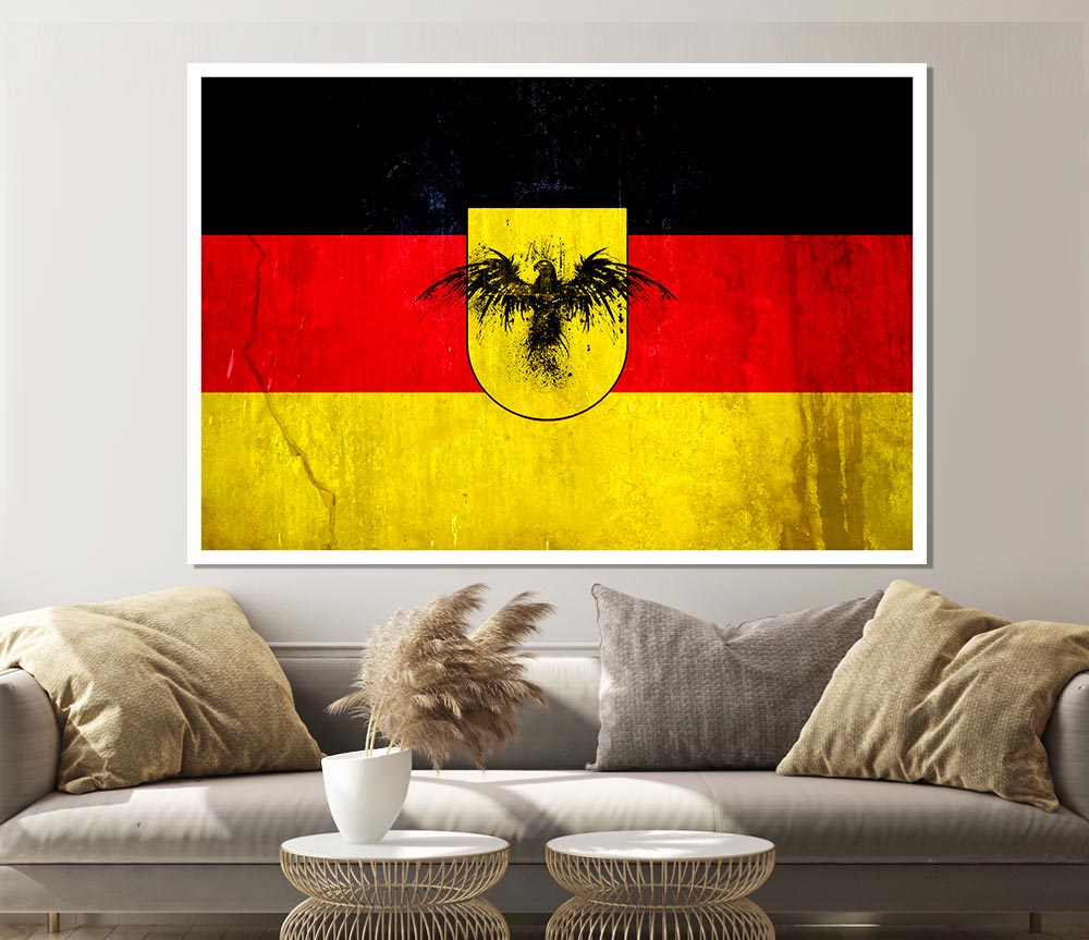 German Flag Eagle Print Poster Wall Art