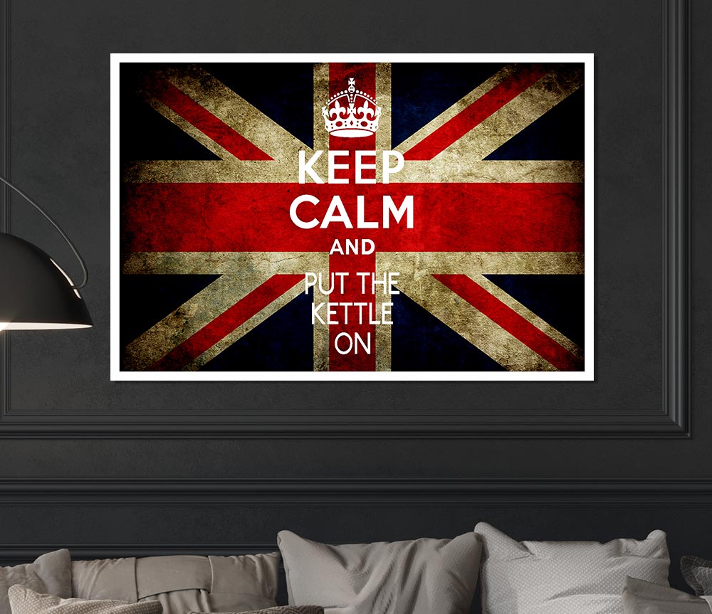 English Flag Keep Calm Print Poster Wall Art