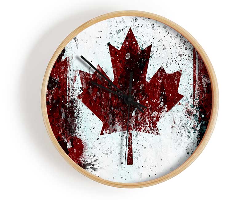 Canadian Grunge Flag Clock - Wallart-Direct UK