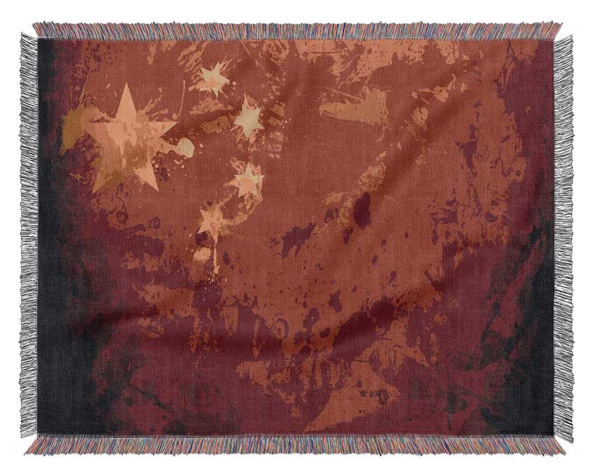 China Flag Grunge Woven Blanket