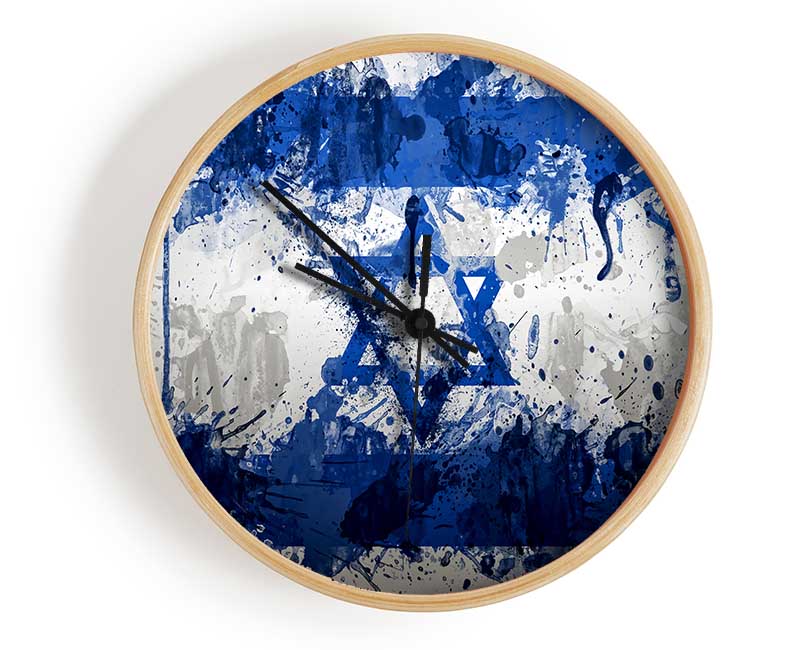 Israel Flag Clock - Wallart-Direct UK