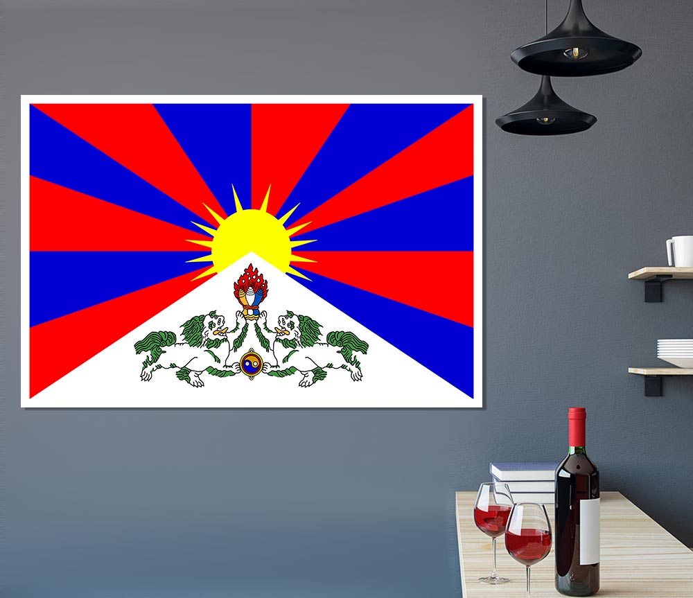 Tibetan Flag Print Poster Wall Art