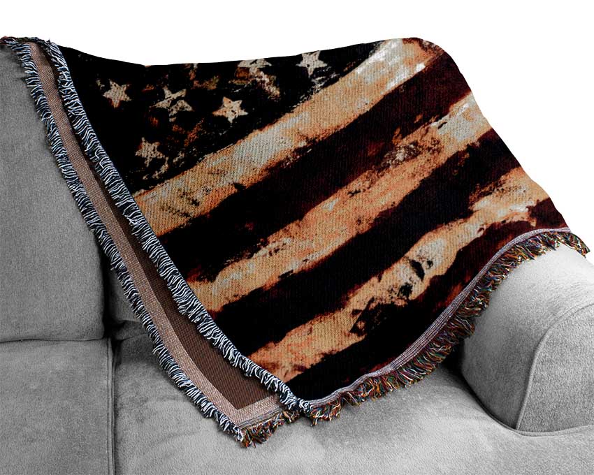 Freedom Flag Usa Woven Blanket