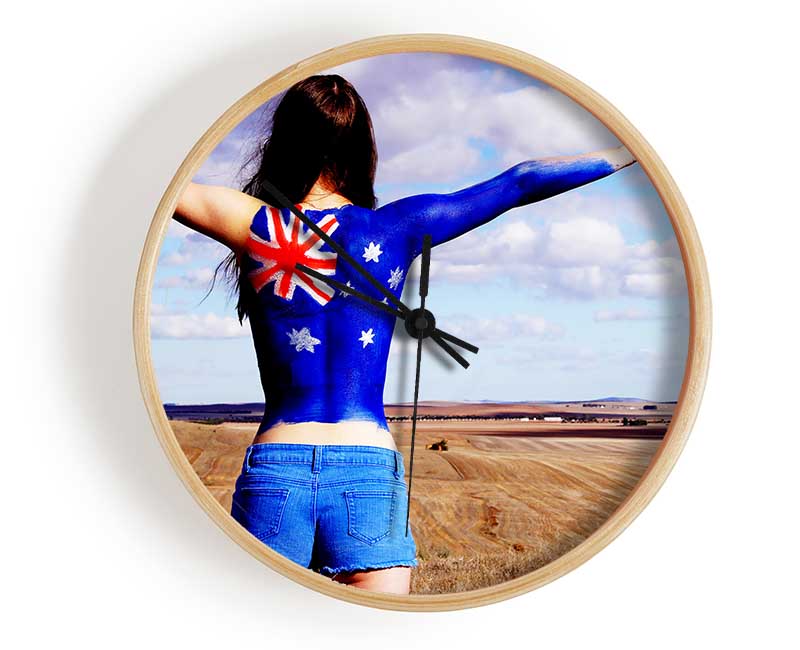 Australian Flag Woman Clock - Wallart-Direct UK