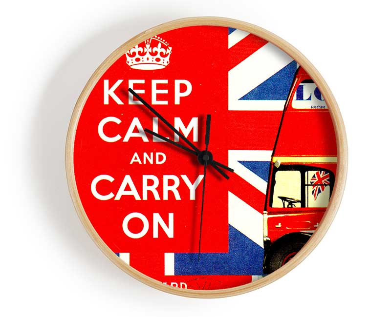 Uk Flag And Bus Clock - Wallart-Direct UK