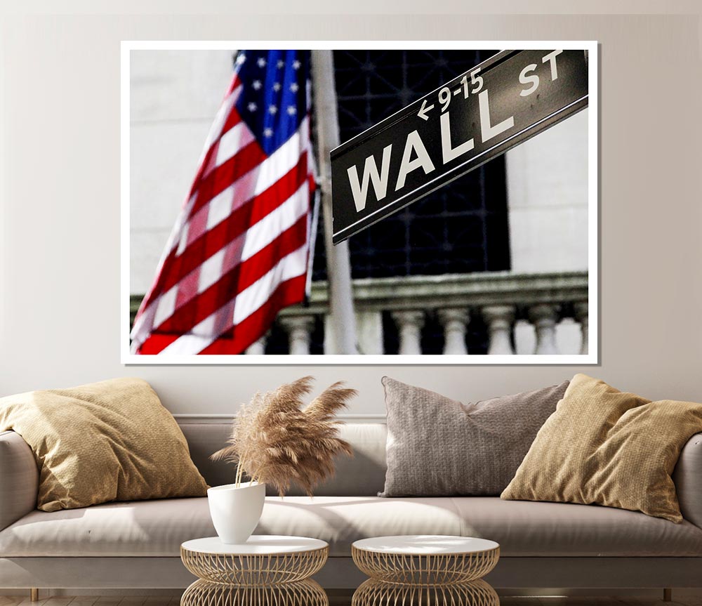 Wall Street Flag Print Poster Wall Art