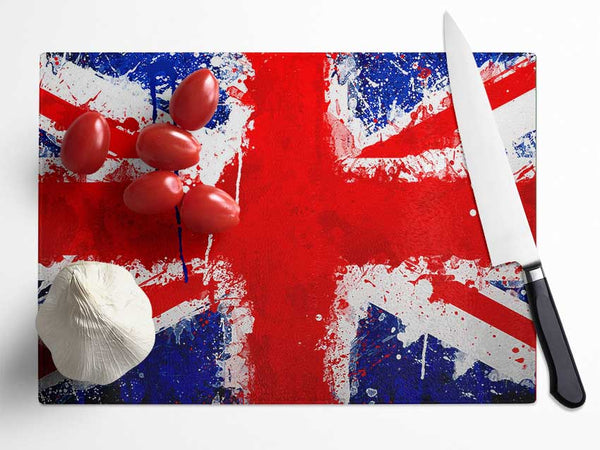 Uk Flag Glass Chopping Board