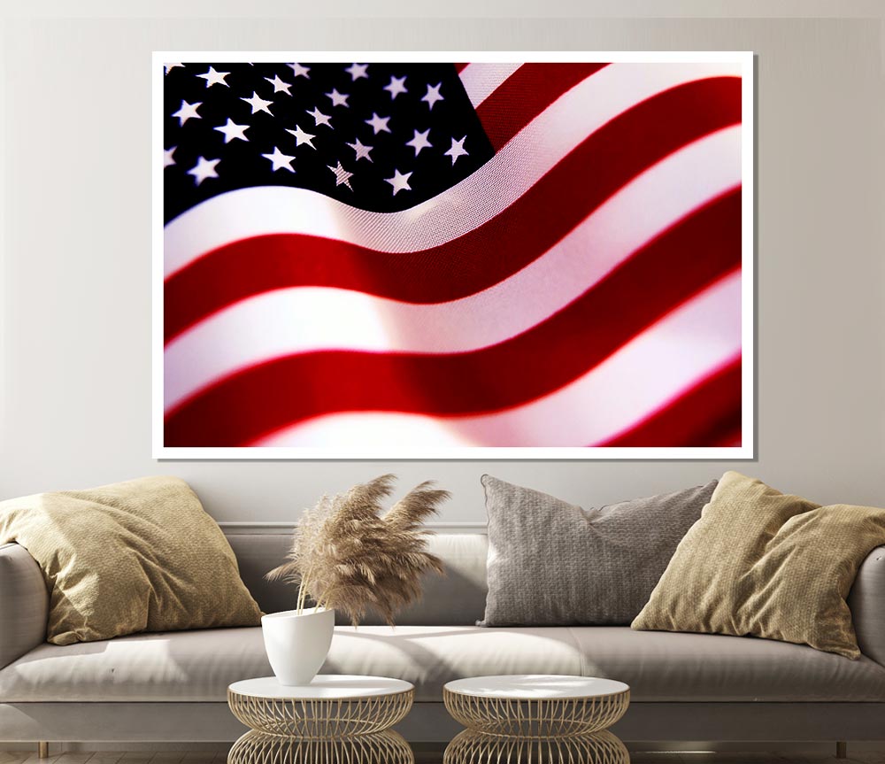 American Flag Print Poster Wall Art