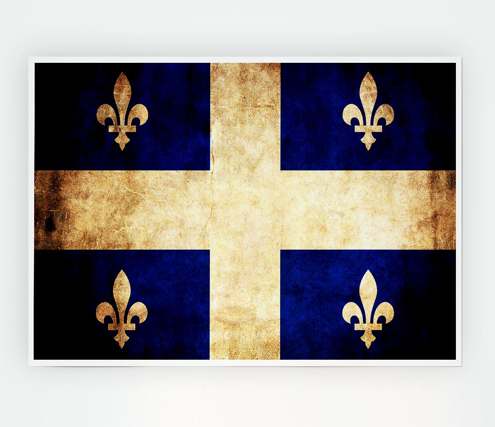 Canada Quebec Flag Print Poster Wall Art