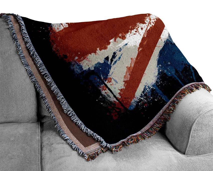 Grunge Flag Uk Woven Blanket