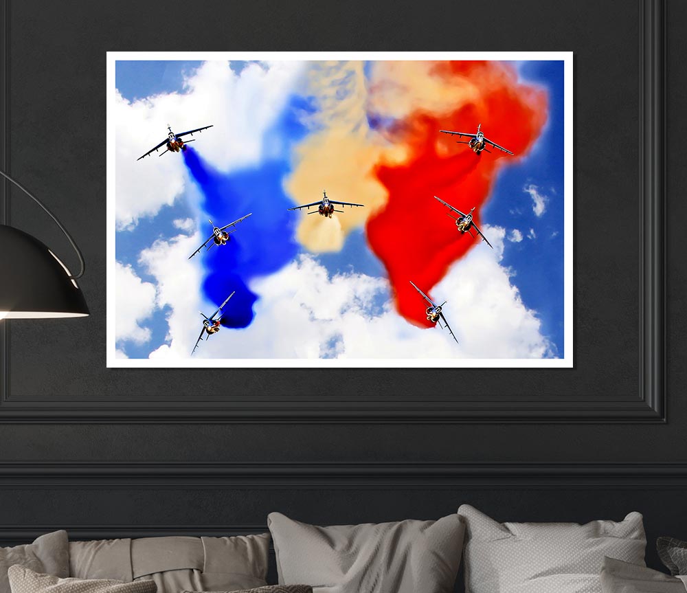 French Airshow Colours Print Poster Wall Art