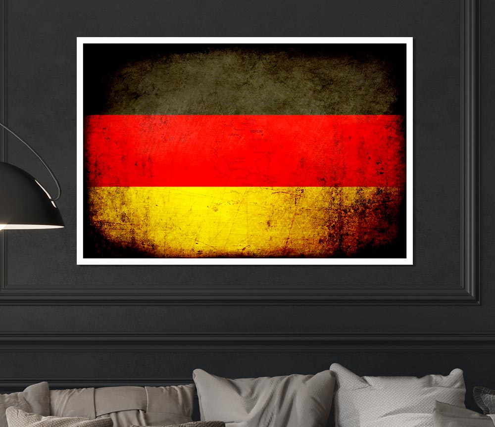 Germany Flag Grunge Print Poster Wall Art