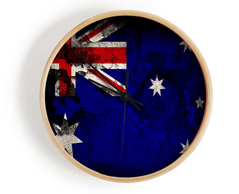 Australian Flag Grunge Clock - Wallart-Direct UK