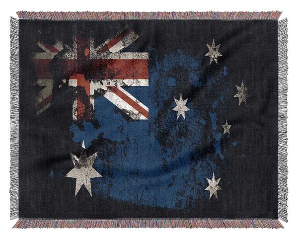 Australian Flag Grunge Woven Blanket