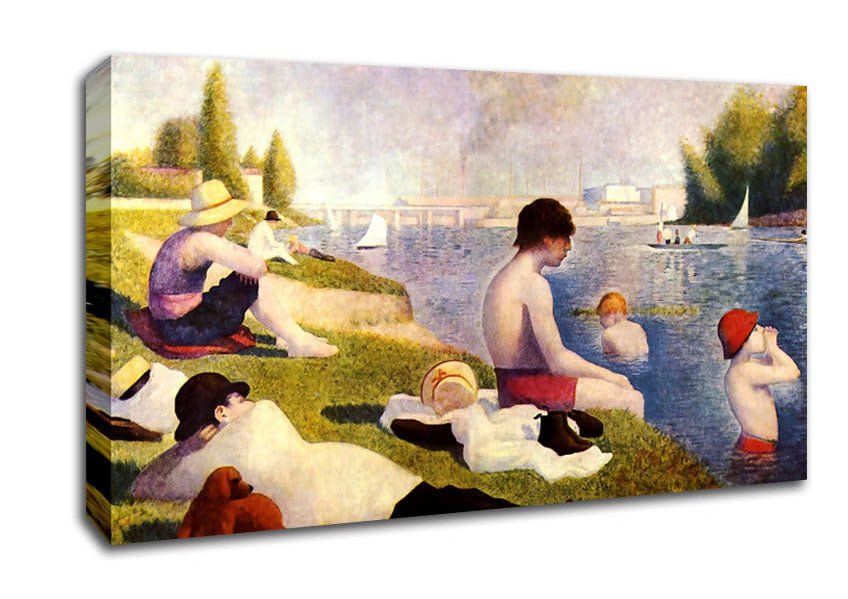 Picture of Seurat A Swimming Pool In Asnie`re Wide Canvas Wall Art