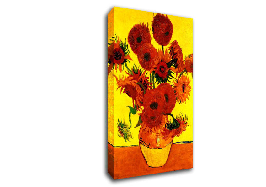 Picture of Van Gogh Still Life Vase With Fifteen Sunflowers 3 Wide Canvas Wall Art