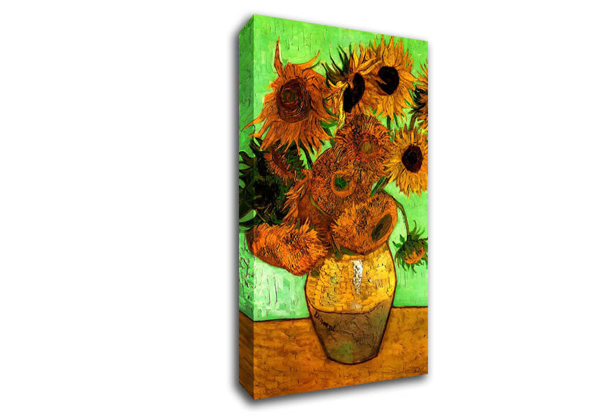 Picture of Van Gogh Still Life Vase With Twelve Sunflowers 2 Wide Canvas Wall Art