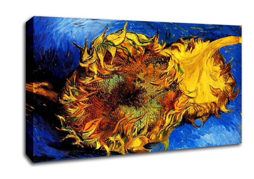 Picture of Van Gogh Two Cut Sunflowers 3 Wide Canvas Wall Art