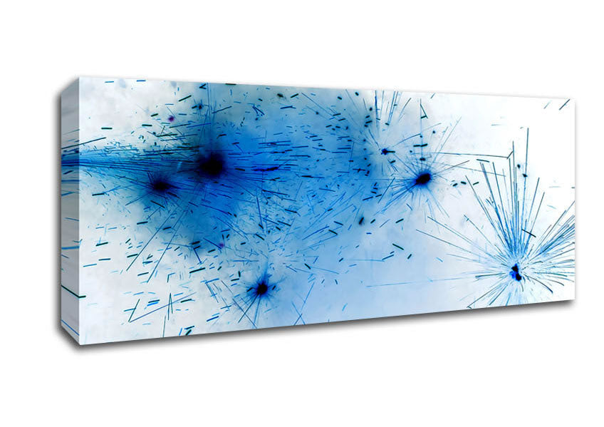 Picture of Blue Fireworks Panoramic Canvas Wall Art