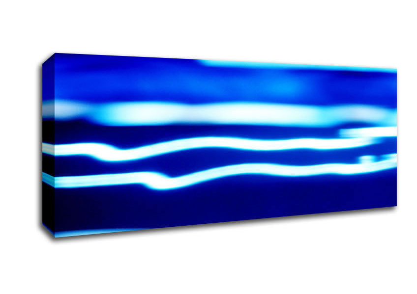 Picture of Blue Ripples Of Light Panoramic Canvas Wall Art