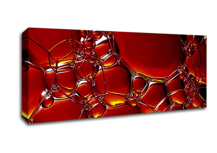 Picture of Burnt Orange Bubbles Panoramic Canvas Wall Art