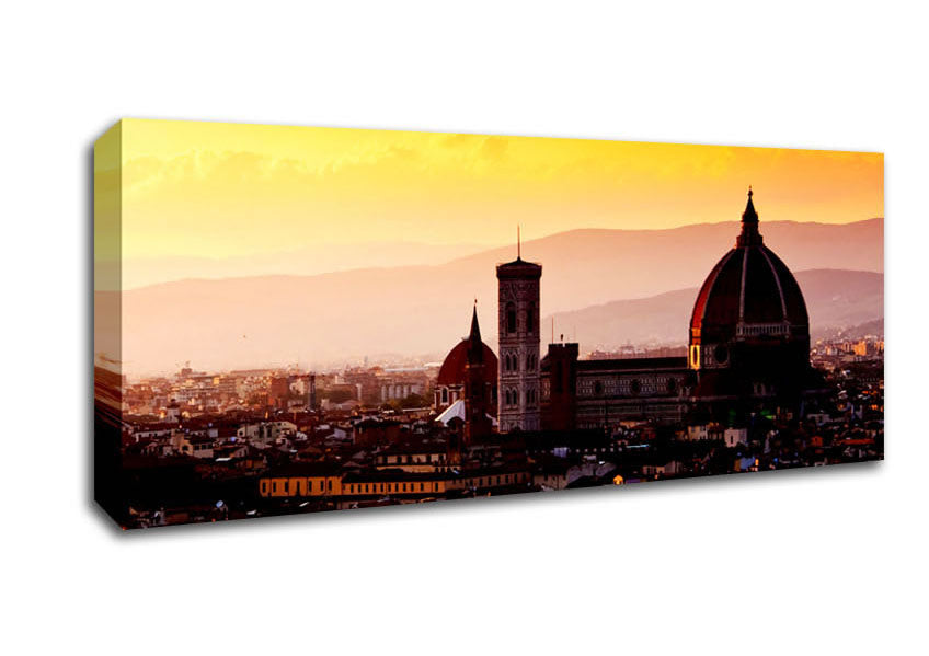 Picture of Ancient City Rooftops Panoramic Canvas Wall Art