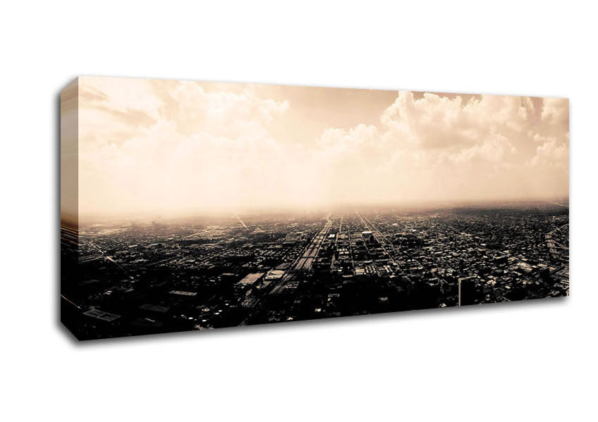 Picture of Ariel View Over The City Panoramic Canvas Wall Art