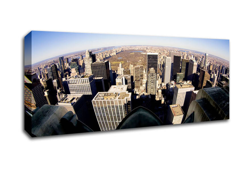 Picture of Birds Eye View Of New York City From Above Panoramic Canvas Wall Art