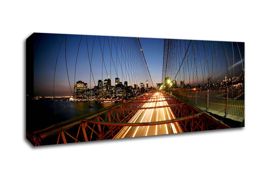 Picture of Brooklyn Bridge To New York City Panoramic Canvas Wall Art