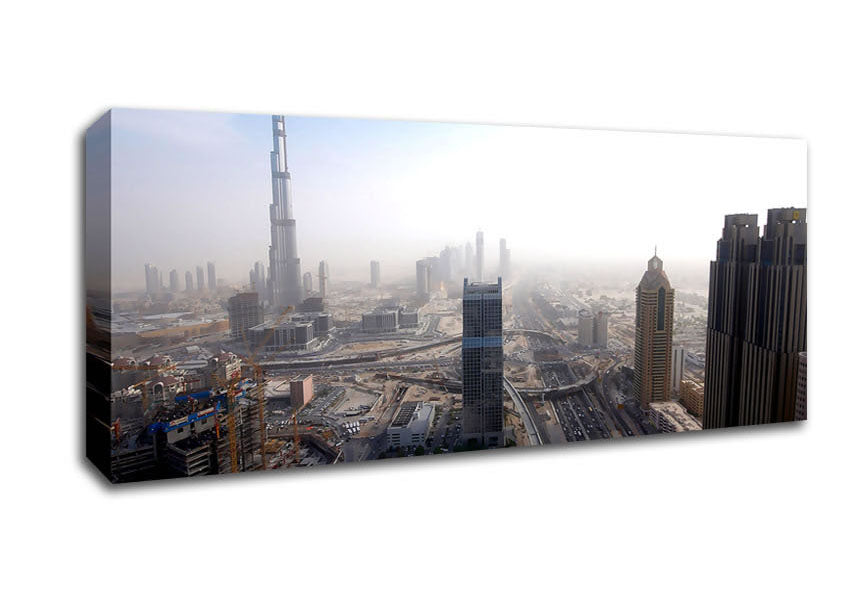 Picture of Burj Dubai Being Built Panoramic Canvas Wall Art