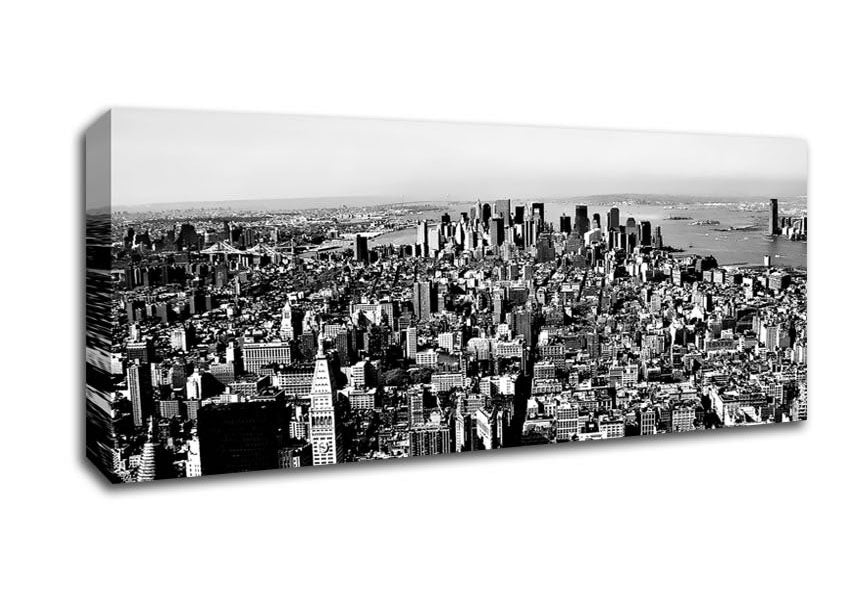 Picture of Chicago Distance B n W Panoramic Canvas Wall Art