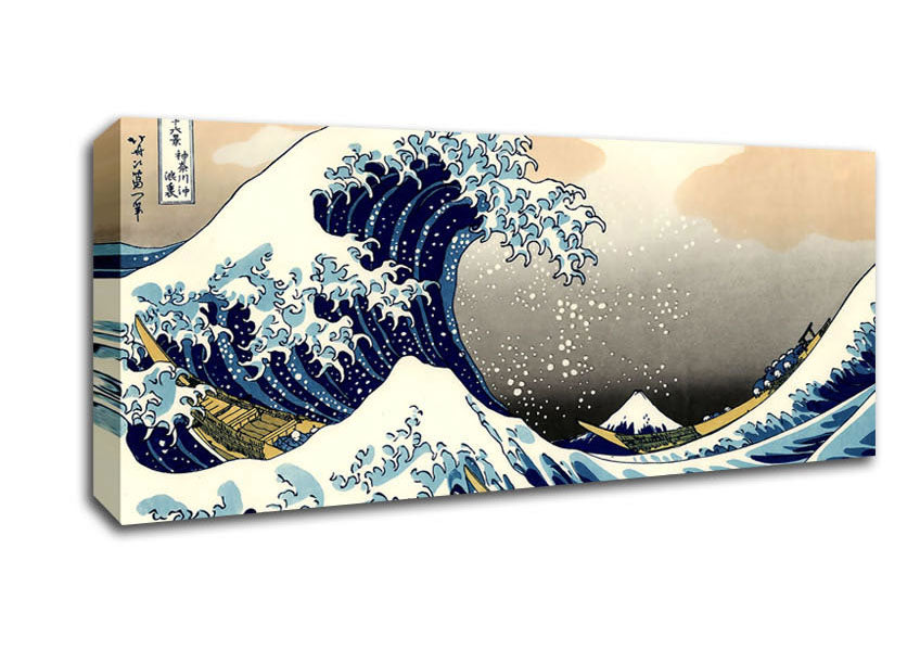 Picture of Hokusai A Big Wave Off Kanagawa Panoramic Canvas Wall Art