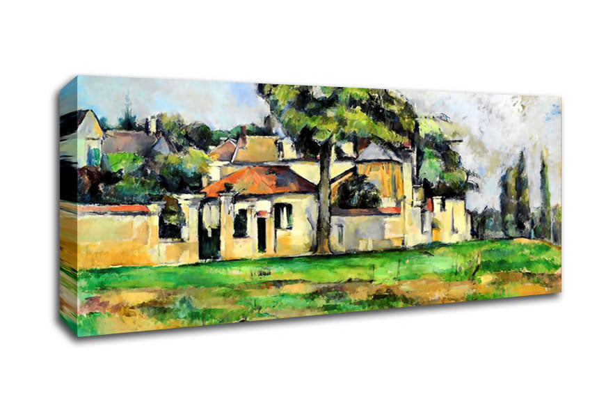 Picture of Cezanne Banks Of The Marne Panoramic Canvas Wall Art