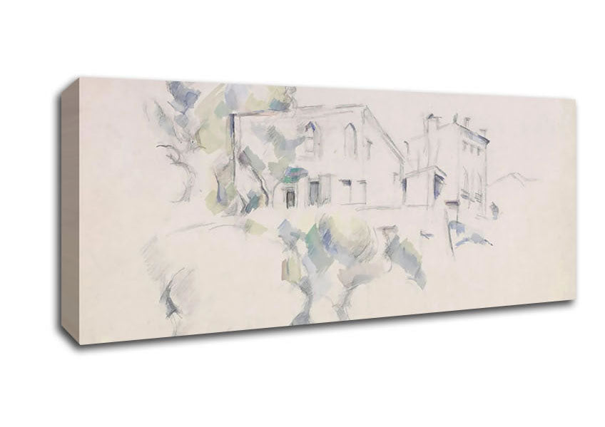 Picture of Cezanne View Of The Chateau Noir Panoramic Canvas Wall Art