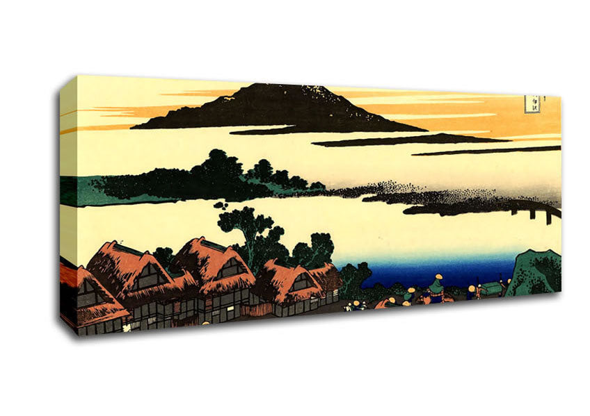 Picture of Hokusai Dawn At Isawa In The Kai Province Panoramic Canvas Wall Art