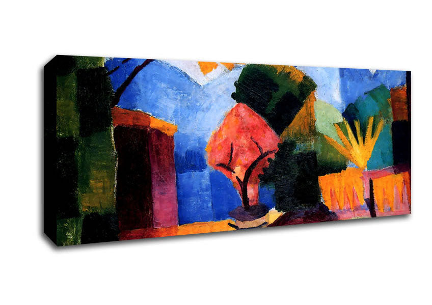 Picture of August Macke Garden On The Lake Of Thun Panoramic Canvas Wall Art