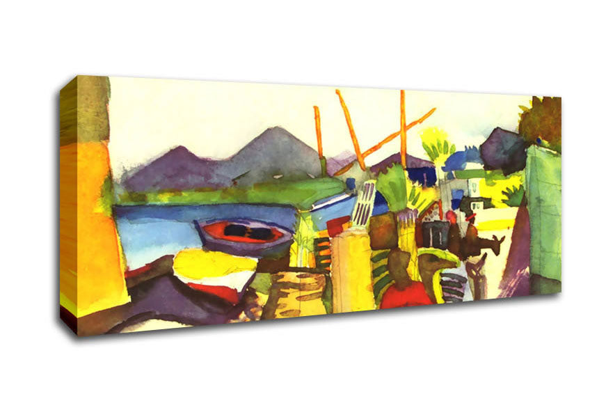 Picture of August Macke Landscape At Hammamet Panoramic Canvas Wall Art