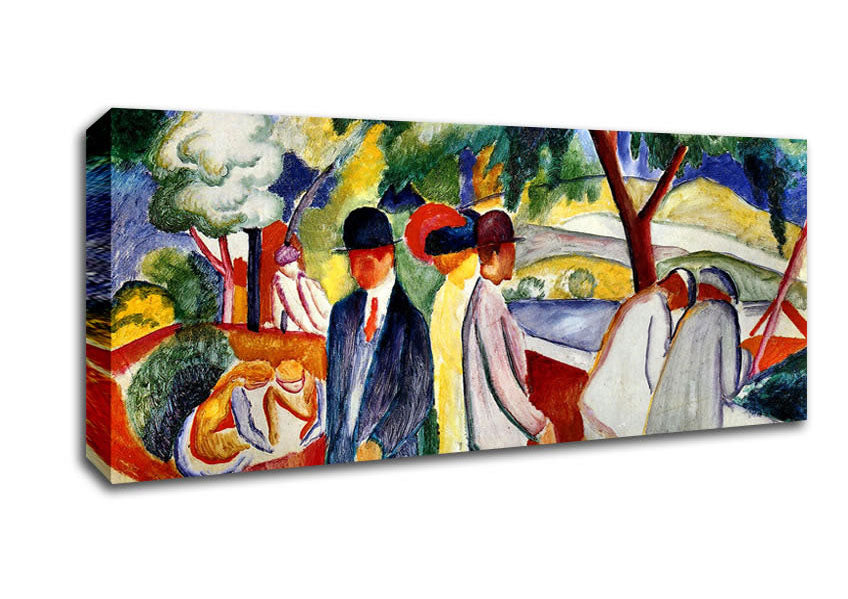 Picture of August Macke Large Bright Walk Panoramic Canvas Wall Art