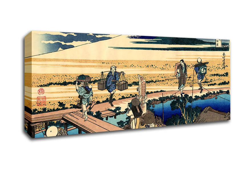 Picture of Hokusai Nakahara In The Sagami Province Panoramic Canvas Wall Art