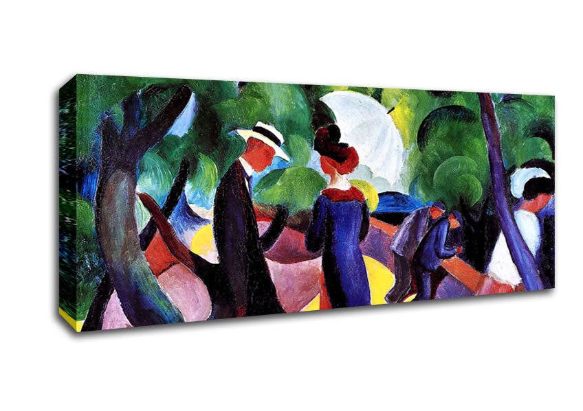 Picture of August Macke Promenade Panoramic Canvas Wall Art