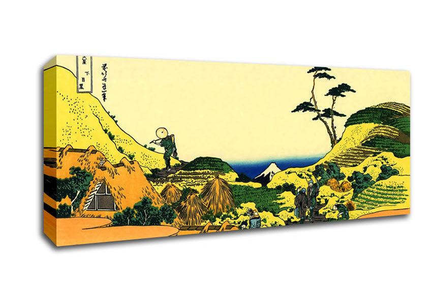 Picture of Hokusai Shimomeguro Panoramic Canvas Wall Art