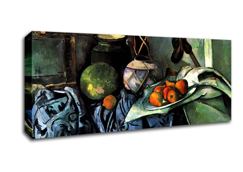 Picture of Cezanne Still Life With Eggplant Panoramic Canvas Wall Art