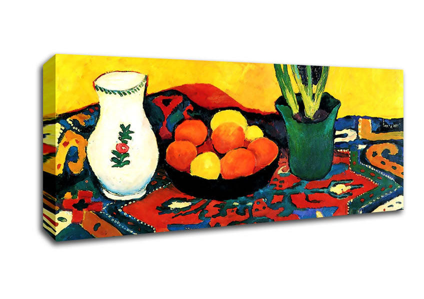 Picture of August Macke Still Life With Hyacinthe Panoramic Canvas Wall Art