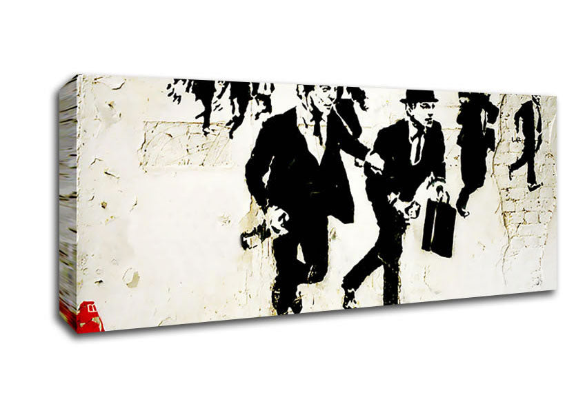 Picture of Bankers On The Run Panoramic Canvas Wall Art