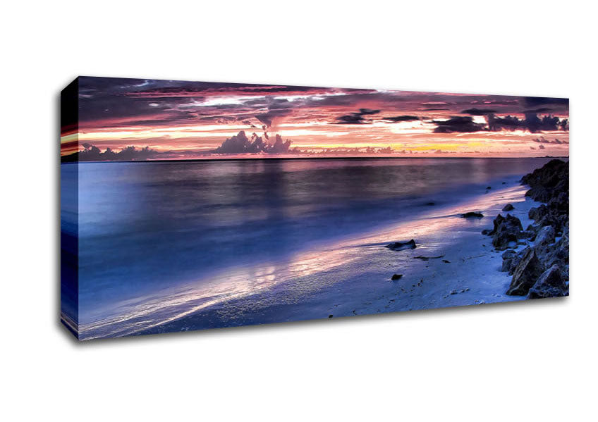 Picture of Beautiful Beach Sunset Panoramic Canvas Wall Art