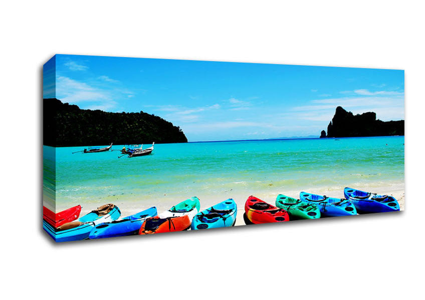 Picture of Boat Paradise Panoramic Canvas Wall Art