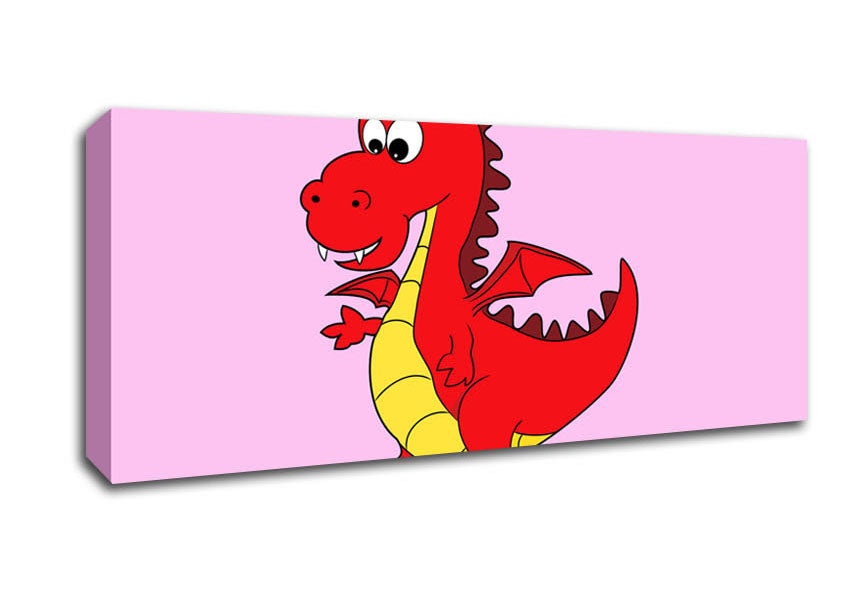 Picture of Big Dragon Pink Panoramic Canvas Wall Art