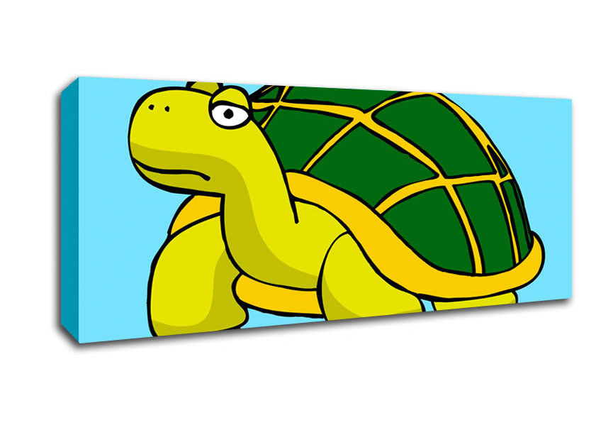 Picture of Big Turtle Baby Blue Panoramic Canvas Wall Art