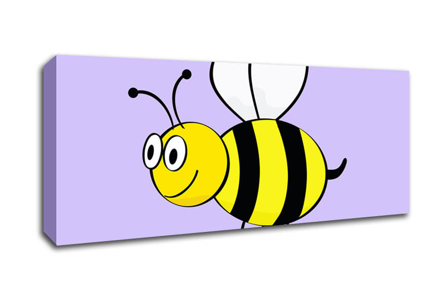 Picture of Buzzing Bee Lilac Panoramic Canvas Wall Art