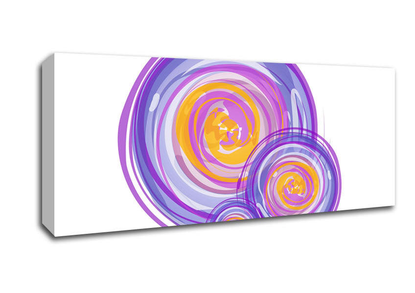 Picture of Trio Of Swirls Panoramic Canvas Wall Art